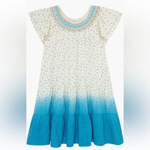 Kids’ Floral Smocked Tiered Dip Dye Dress